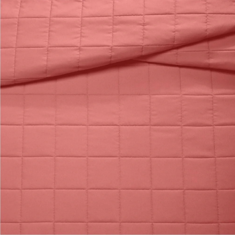 PILLOWFORT NWT box stitch microfiber kids quilt -faded rose -full/queen